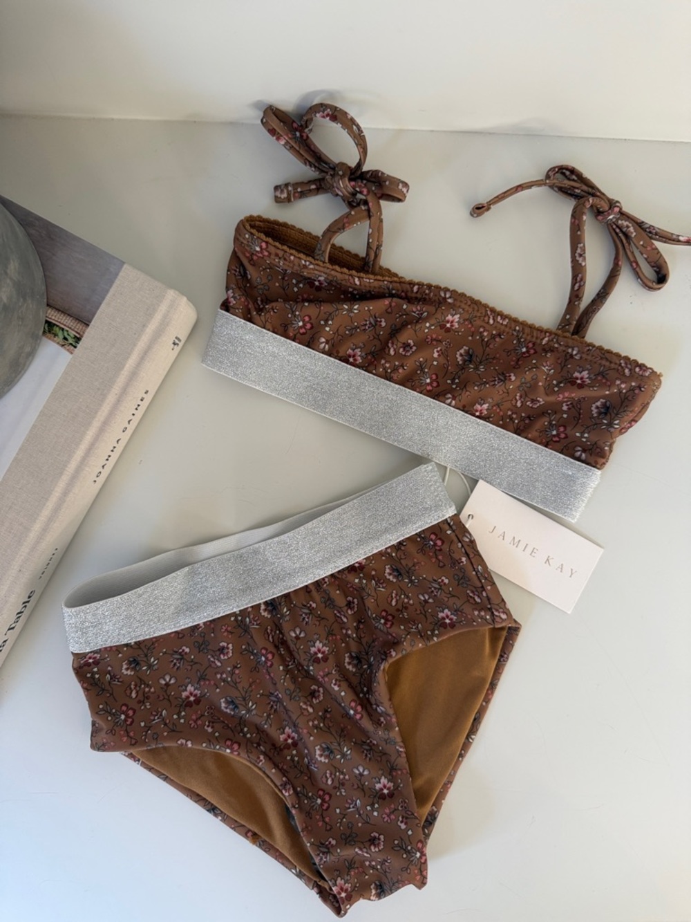 Jamie Kay Brown kids Floral floral swim set 2 piece swimsuit